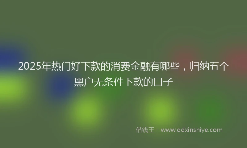 2025年热门好下款的消费金融有哪些，归纳五个黑户无条件下款的口子