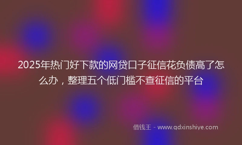 2025年热门好下款的网贷口子征信花负债高了怎么办，整理五个低门槛不查征信的平台