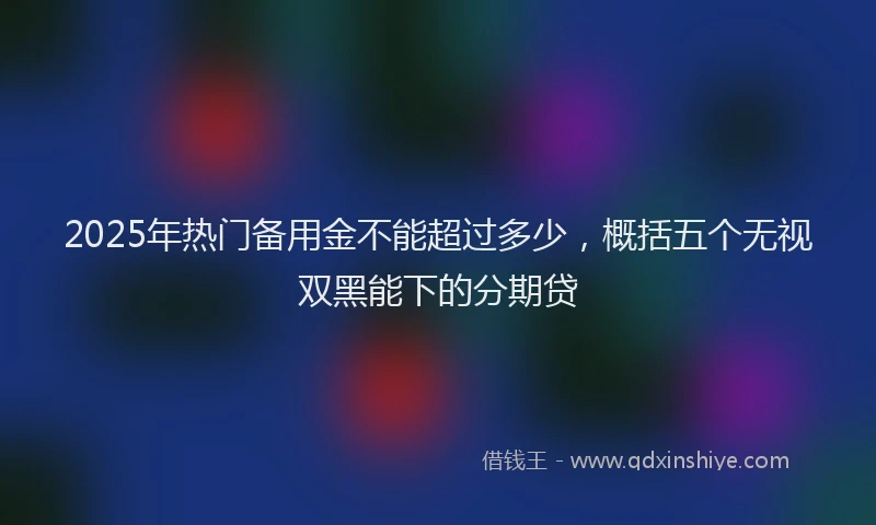 2025年热门备用金不能超过多少，概括五个无视双黑能下的分期贷