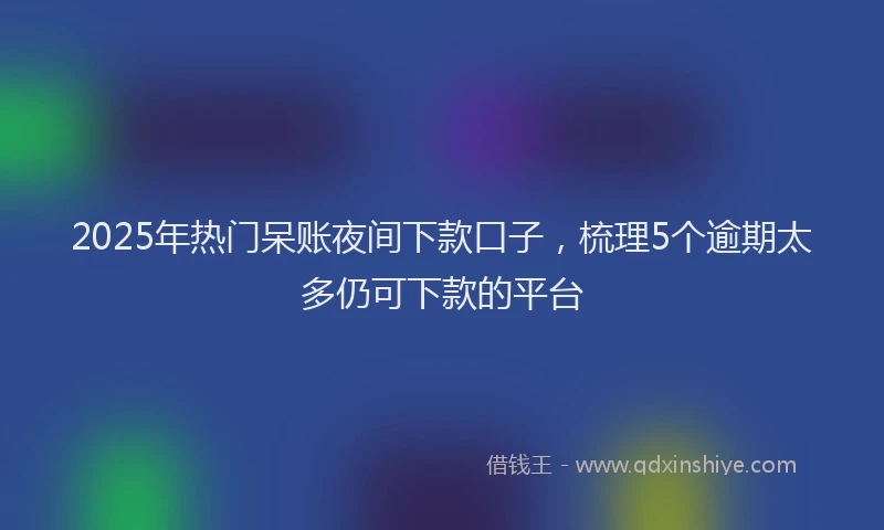 2025年热门呆账夜间下款口子，梳理5个逾期太多仍可下款的平台