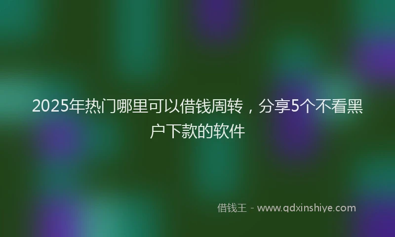 2025年热门哪里可以借钱周转，分享5个不看黑户下款的软件