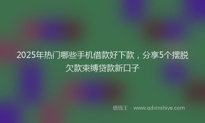 2025年热门哪些手机借款好下款，分享5个摆脱欠款束缚贷款新口子