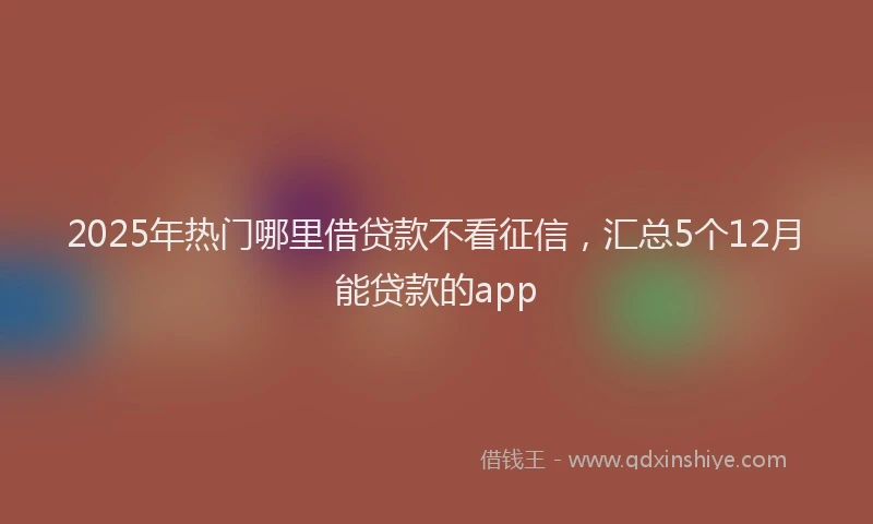 2025年热门哪里借贷款不看征信，汇总5个12月能贷款的app