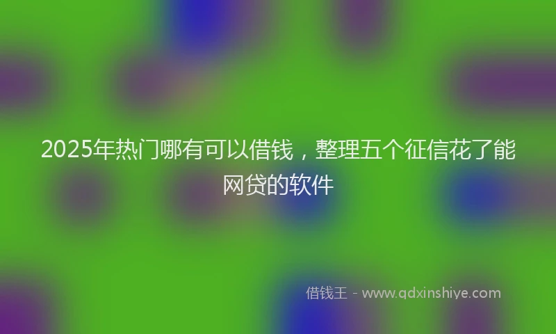 2025年热门哪有可以借钱，整理五个征信花了能网贷的软件