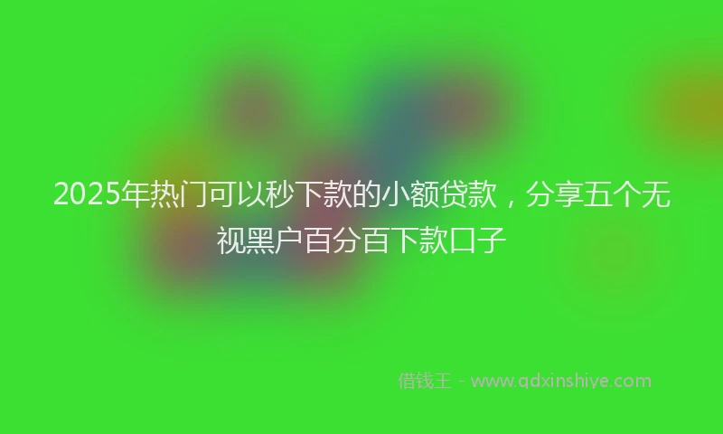 2025年热门可以秒下款的小额贷款，分享五个无视黑户百分百下款口子