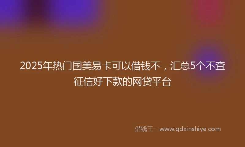 2025年热门国美易卡可以借钱不，汇总5个不查征信好下款的网贷平台