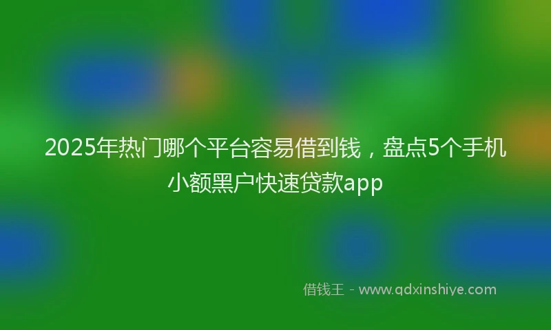 2025年热门哪个平台容易借到钱，盘点5个手机小额黑户快速贷款app