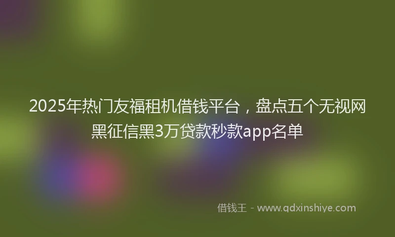 2025年热门友福租机借钱平台，盘点五个无视网黑征信黑3万贷款秒款app名单