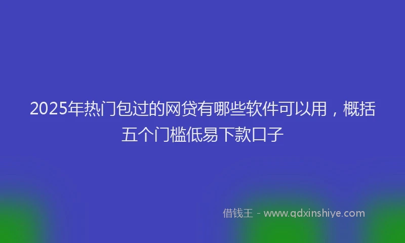 2025年热门包过的网贷有哪些软件可以用，概括五个门槛低易下款口子