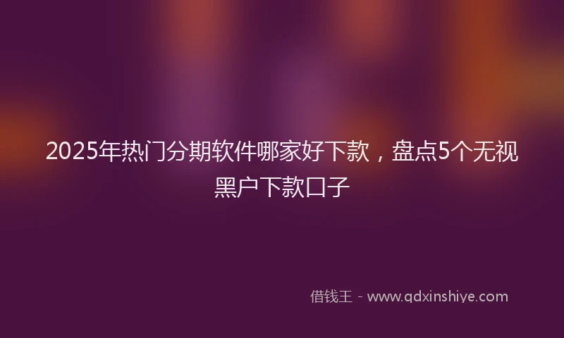 2025年热门分期软件哪家好下款，盘点5个无视黑户下款口子