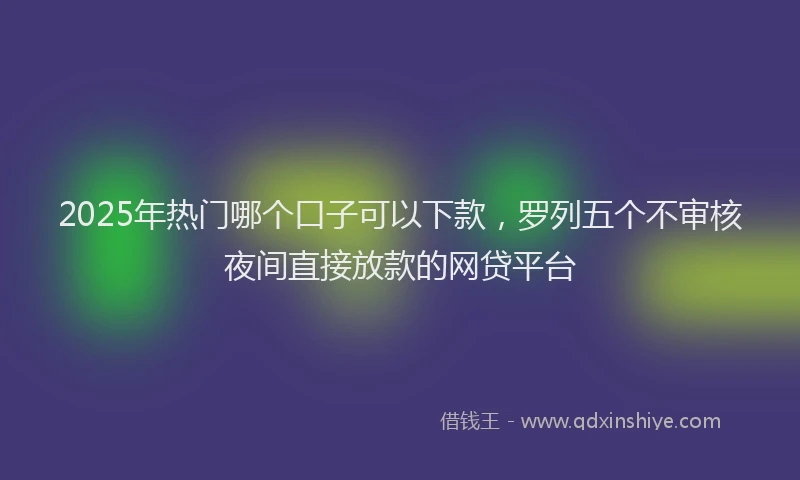 2025年热门哪个口子可以下款，罗列五个不审核夜间直接放款的网贷平台