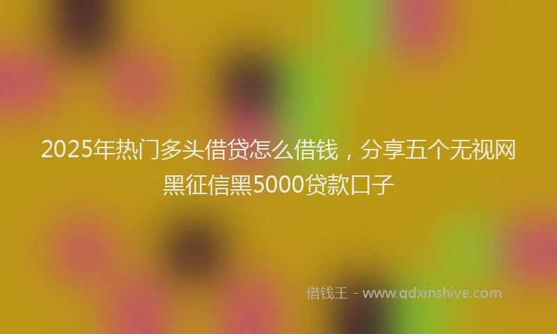 2025年热门多头借贷怎么借钱，分享五个无视网黑征信黑5000贷款口子
