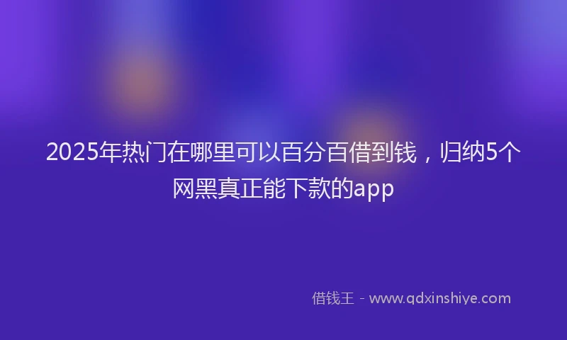 2025年热门在哪里可以百分百借到钱，归纳5个网黑真正能下款的app