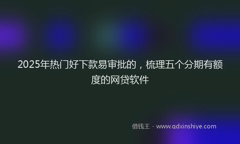 2025年热门好下款易审批的，梳理五个分期有额度的网贷软件