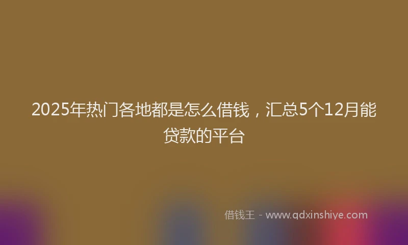 2025年热门各地都是怎么借钱，汇总5个12月能贷款的平台