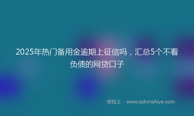2025年热门备用金逾期上征信吗，汇总5个不看负债的网贷口子