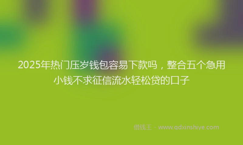 2025年热门压岁钱包容易下款吗，整合五个急用小钱不求征信流水轻松贷的口子