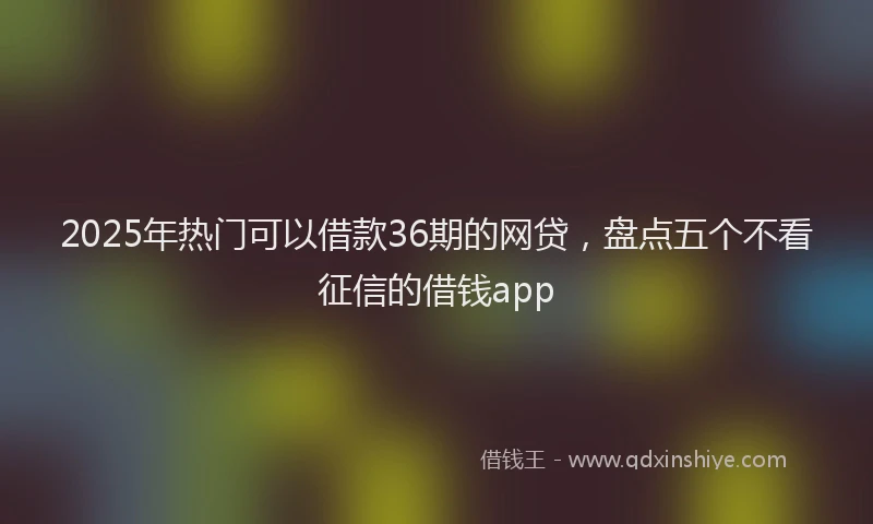 2025年热门可以借款36期的网贷，盘点五个不看征信的借钱app