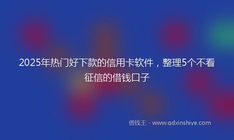 2025年热门好下款的信用卡软件，整理5个不看征信的借钱口子