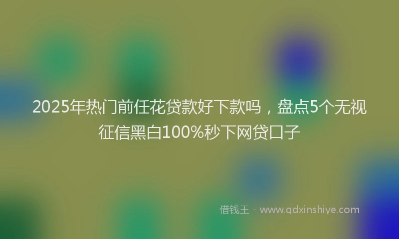 2025年热门前任花贷款好下款吗，盘点5个无视征信黑白100%秒下网贷口子