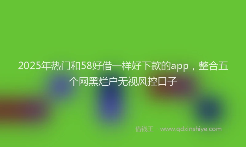 2025年热门和58好借一样好下款的app，整合五个网黑烂户无视风控口子