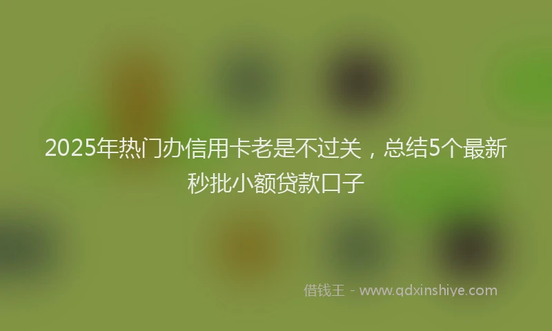 2025年热门办信用卡老是不过关，总结5个最新秒批小额贷款口子
