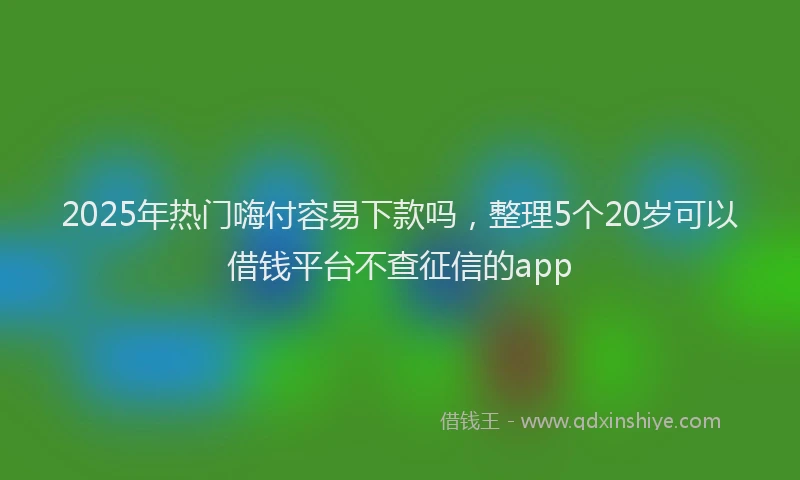 2025年热门嗨付容易下款吗，整理5个20岁可以借钱平台不查征信的app
