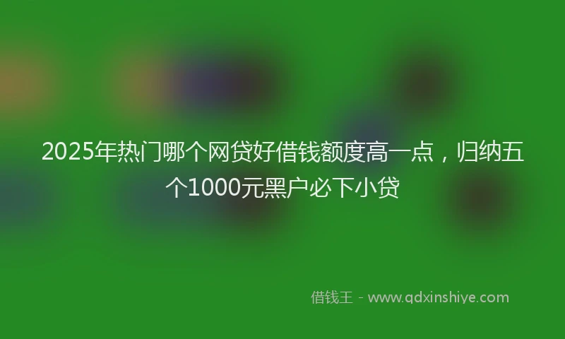 2025年热门哪个网贷好借钱额度高一点，归纳五个1000元黑户必下小贷