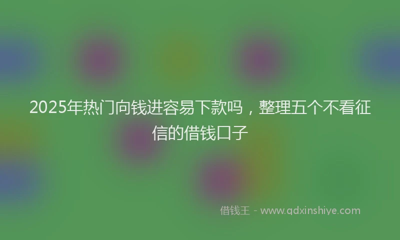 2025年热门向钱进容易下款吗，整理五个不看征信的借钱口子