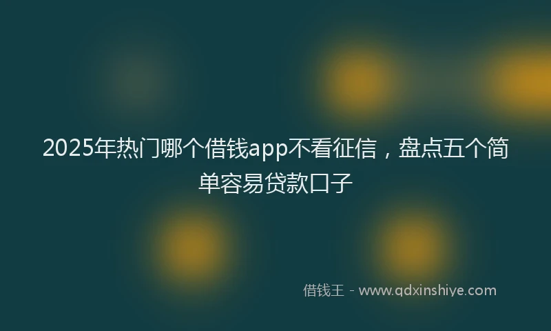 2025年热门哪个借钱app不看征信，盘点五个简单容易贷款口子