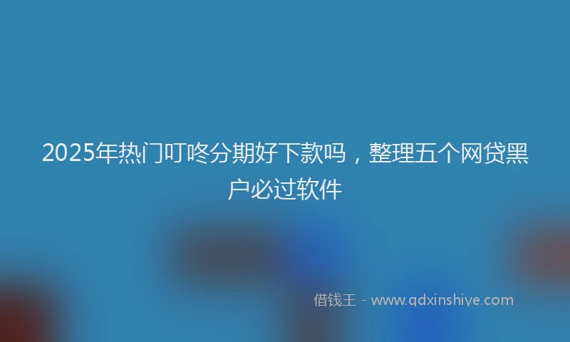 2025年热门叮咚分期好下款吗，整理五个网贷黑户必过软件