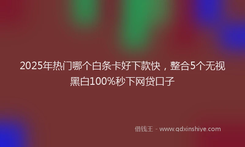 2025年热门哪个白条卡好下款快，整合5个无视黑白100%秒下网贷口子