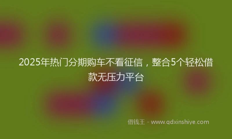 2025年热门分期购车不看征信，整合5个轻松借款无压力平台