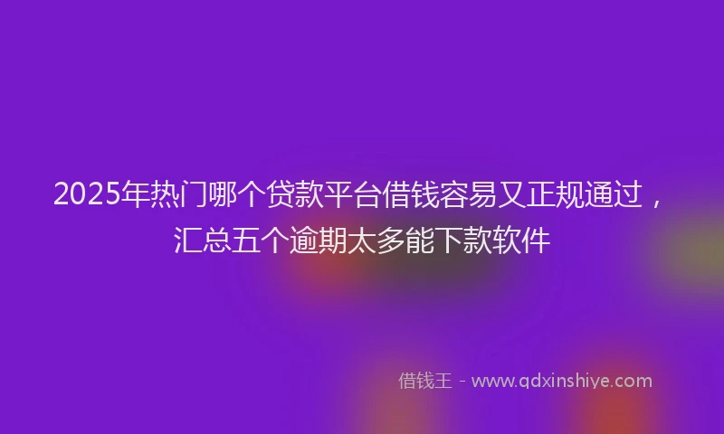 2025年热门哪个贷款平台借钱容易又正规通过，汇总五个逾期太多能下款软件
