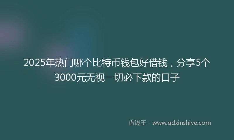 2025年热门哪个比特币钱包好借钱，分享5个3000元无视一切必下款的口子