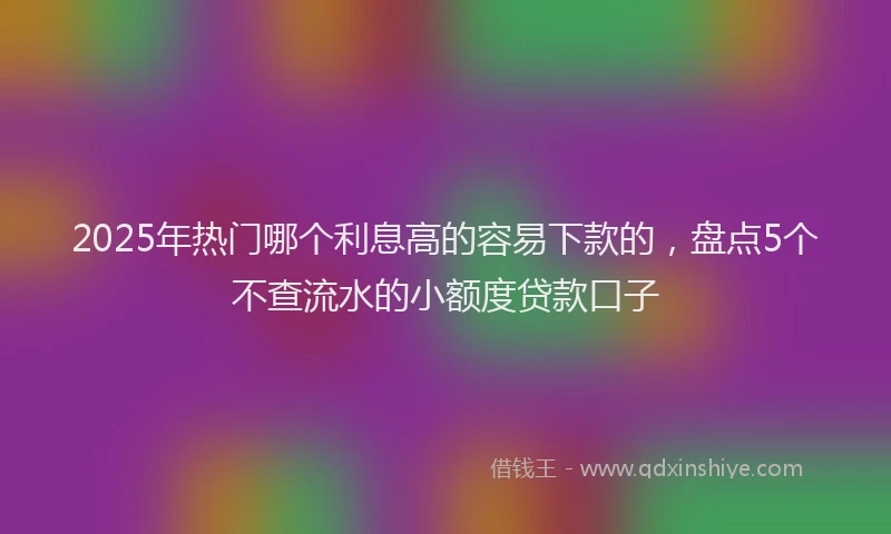 2025年热门哪个利息高的容易下款的，盘点5个不查流水的小额度贷款口子