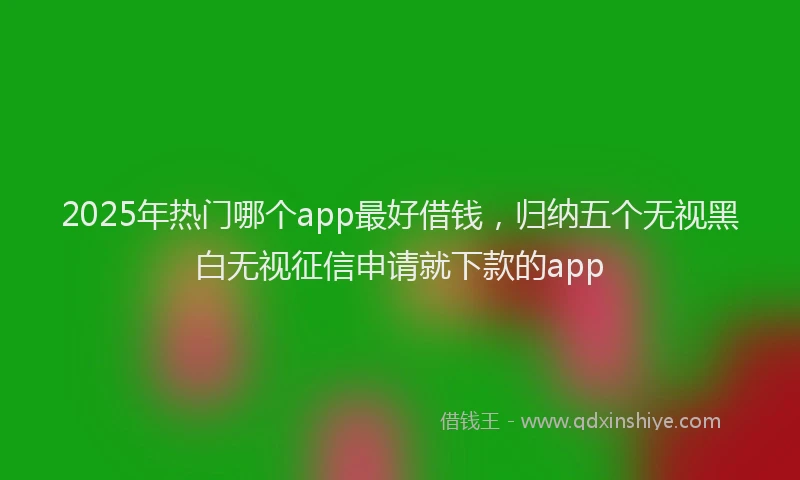 2025年热门哪个app最好借钱，归纳五个无视黑白无视征信申请就下款的app