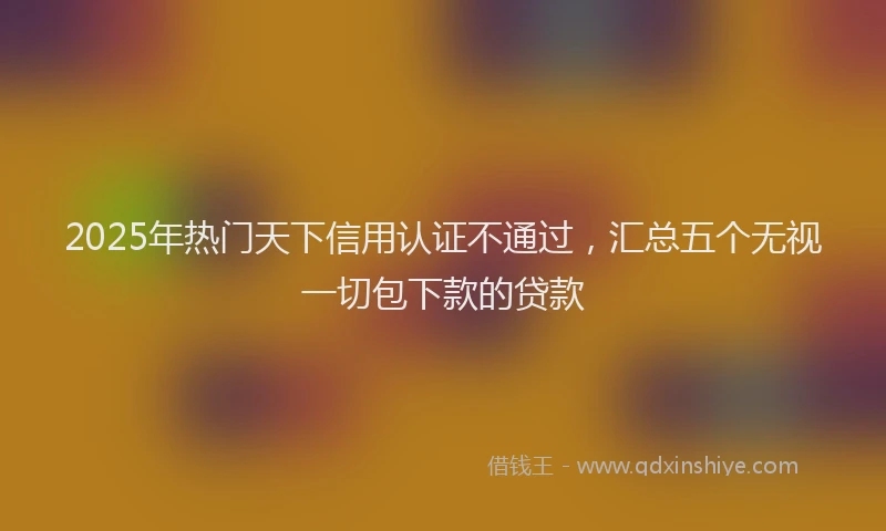 2025年热门天下信用认证不通过，汇总五个无视一切包下款的贷款