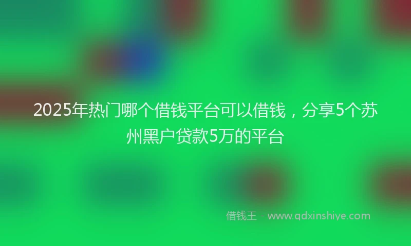 2025年热门哪个借钱平台可以借钱，分享5个苏州黑户贷款5万的平台