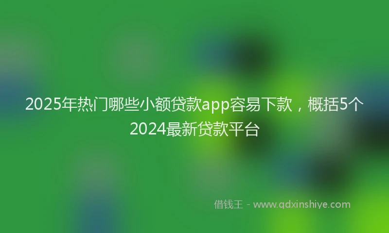 2025年热门哪些小额贷款app容易下款，概括5个2024最新贷款平台