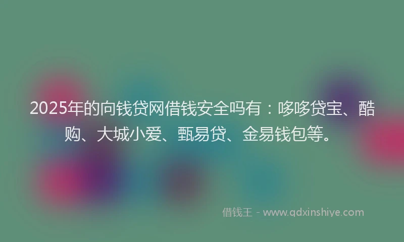 2025年的向钱贷网借钱安全吗有：哆哆贷宝、酷购、大城小爱、甄易贷、金易钱包等。