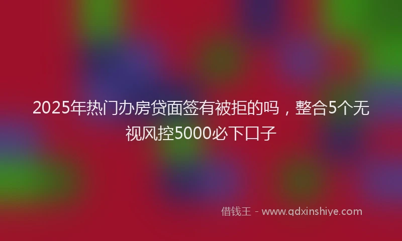 2025年热门办房贷面签有被拒的吗，整合5个无视风控5000必下口子