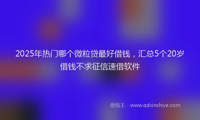 2025年热门哪个微粒贷最好借钱，汇总5个20岁借钱不求征信速借软件