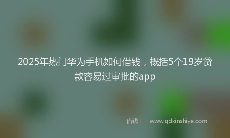 2025年热门华为手机如何借钱，概括5个19岁贷款容易过审批的app