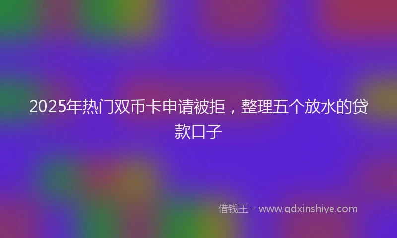2025年热门双币卡申请被拒，整理五个放水的贷款口子