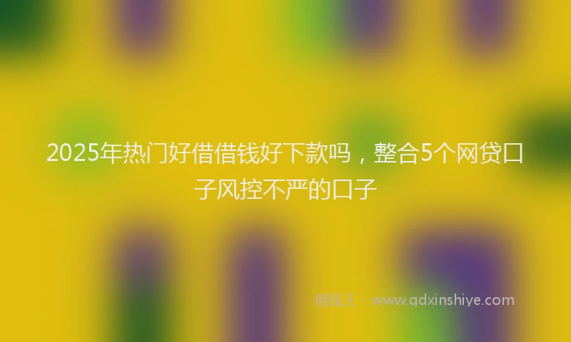 2025年热门好借借钱好下款吗，整合5个网贷口子风控不严的口子