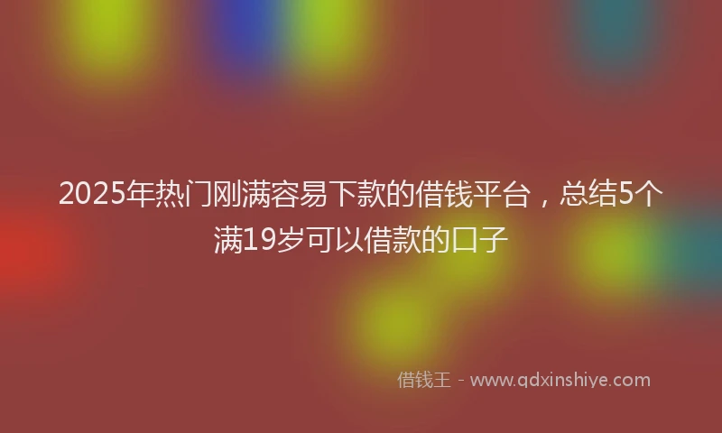 2025年热门刚满容易下款的借钱平台，总结5个满19岁可以借款的口子