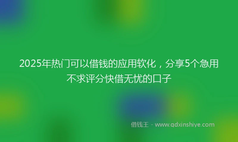 2025年热门可以借钱的应用软化，分享5个急用不求评分快借无忧的口子