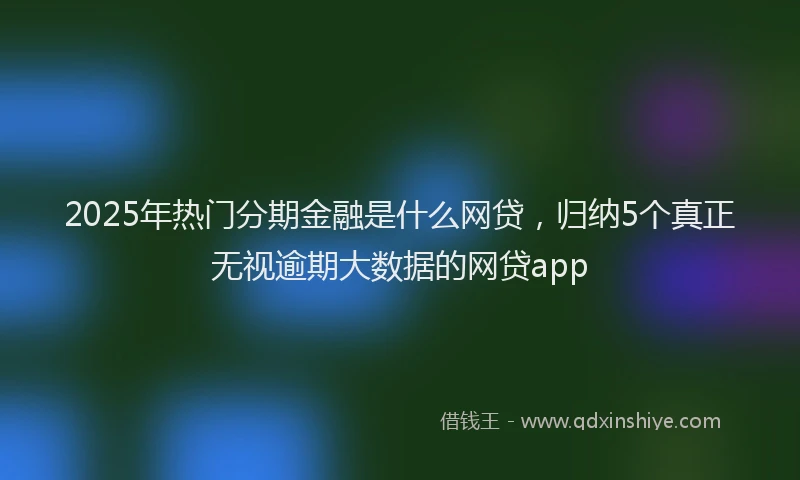 2025年热门分期金融是什么网贷，归纳5个真正无视逾期大数据的网贷app