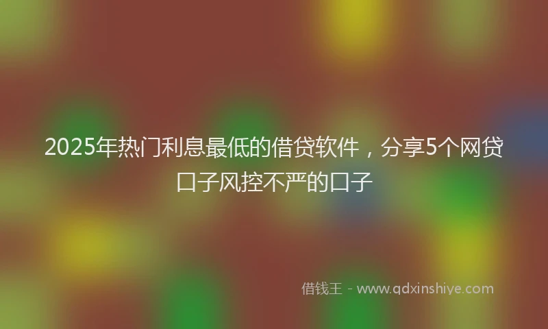 2025年热门利息最低的借贷软件，分享5个网贷口子风控不严的口子